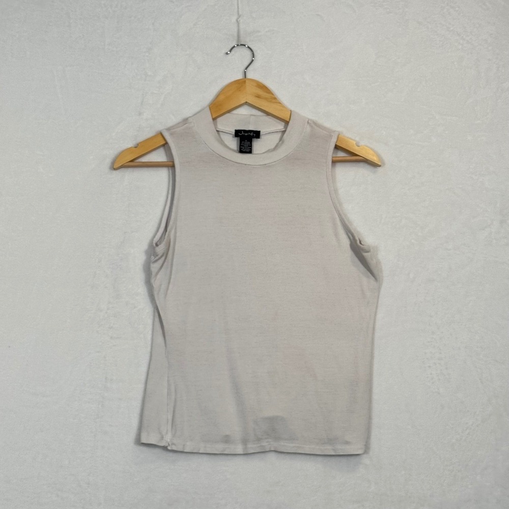 Justify White Sleeveless Mock Neck Tank Top Size M